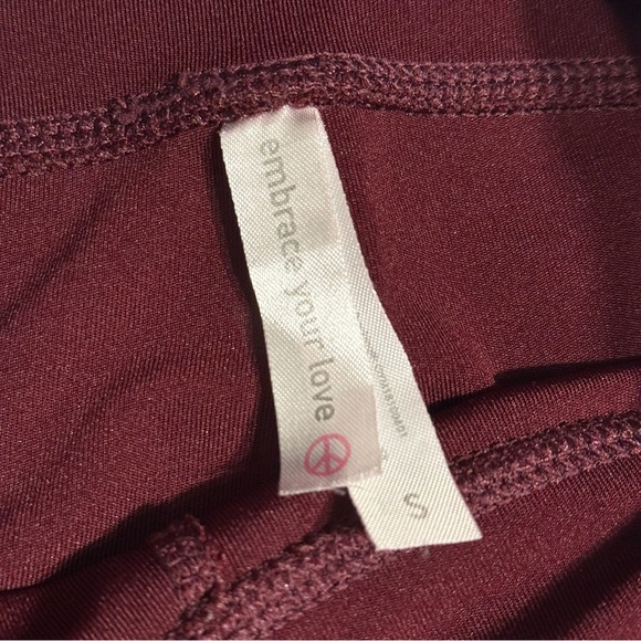 Embrace Your Love Maroon Biker Shorts. Size S. - Picture 3 of 4